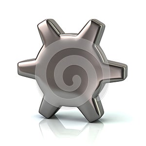 Chrome gear settings icon 3d illustration