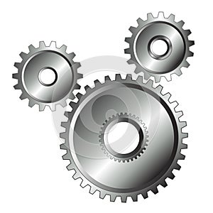 Chrome gears isolated design photo