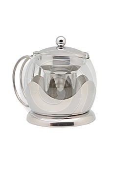 Chrome and Glass Teapot