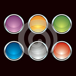 Chrome glossy buttons photo