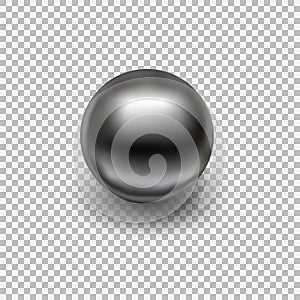 Chrome metal ball realistic isolated on transparent background.