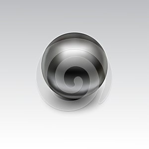 Chrome metal ball realistic isolated on white background.