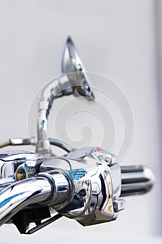 Chrome motorcycle handlebar photo