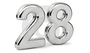 Chrome numbers 28 on white background