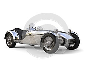 Chrome plated vintage sport open wheel racing car