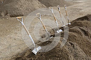 Chrome Shovels in Dirt