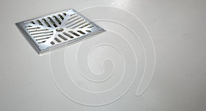 Chrome Shower Floor Drain Closeup