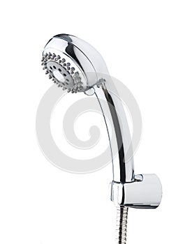 Chrome shower head isolated on white