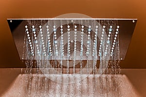 Chrome shower head with water drops