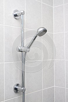 Chrome showerhead and rail