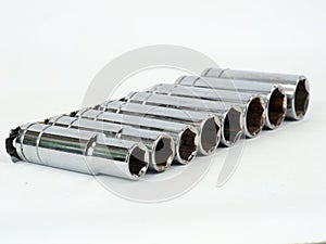 Chrome socket set with all different sizes