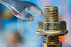 Chrome spanner with nut