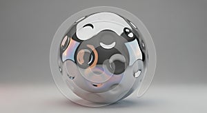 Chrome Sphere Abstract, Reflective Ball, 3D Render