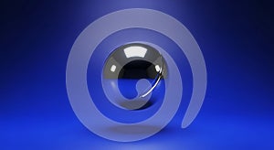 Chrome Sphere on Blue Background