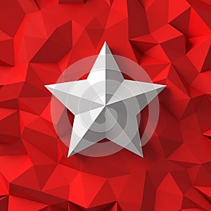Chrome star on the red
