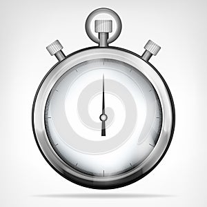 Chrome stopwatch isolated object on white