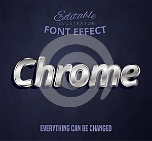 Chrome text, editable font effect