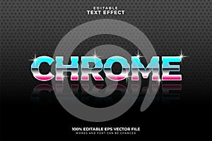 Chrome Text Effect, Editable Text Effect