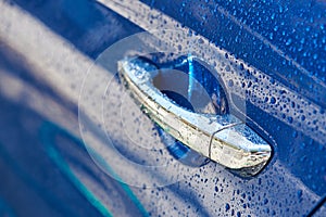 Chrome wet car handle