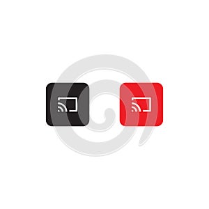 Chromecast, Screen Cast Button Icon Vector