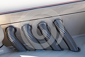 Chromed exhaust pipes