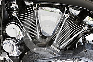 Chromed powerful engine motorcycle motor