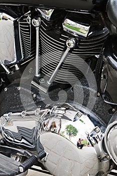 Chromed powerful engine motorcycle motor