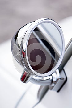 Chromed rear view mirror