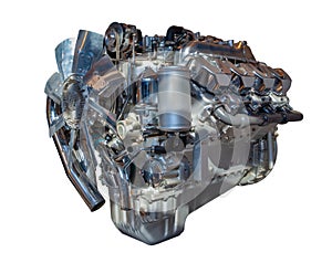 Chromed truck engine