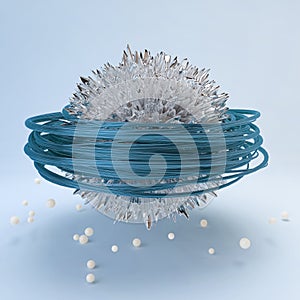 Chroming sphere with random spikes