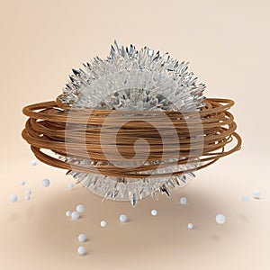 Chroming sphere with random spikes