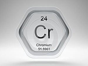 Chromium symbol hexagon frame photo