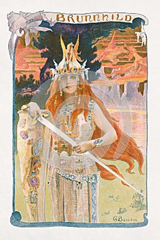 Chromolithograph of Brunhild photo