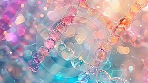 Chromosome illustration in pastel hues