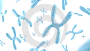 Chromosome on white background. Blue color.