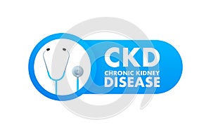 Chronic kidney disease. 3d vector illustration. World health day. Medicine day