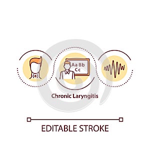 Chronic laryngitis concept icon