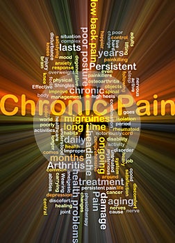 Chronic pain background concept glowing