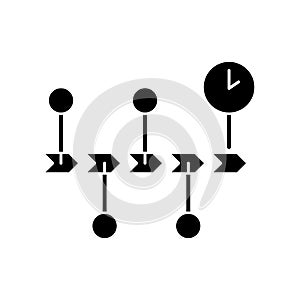 Chronology black glyph icon