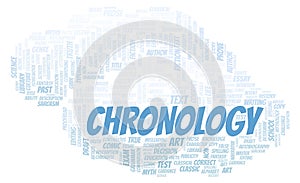 Chronology typography word cloud create with the text only