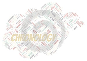 Chronology typography word cloud create with the text only