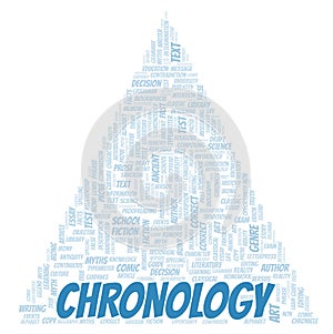 Chronology typography word cloud create with the text only