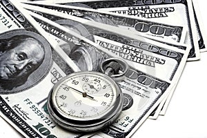 Chronometer and dollar bills