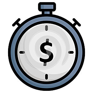 Chronometer, dollar Vector Icon which can easily modify