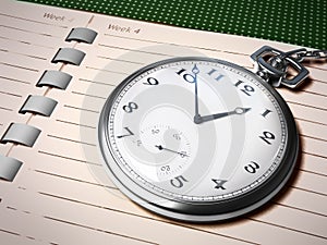 Chronometer over notebook