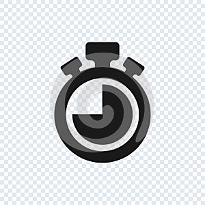 Chronometer vector icon on transparent background. Stopwatch vector icon
