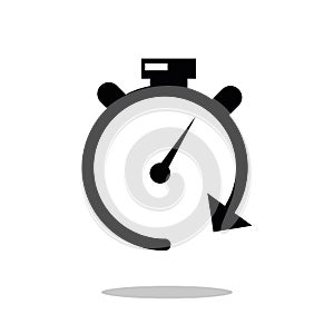 Chronometer vector icon on white background. Stopwatch vector icon