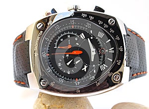 chronometer watch over white background