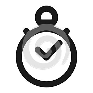 Chronometr or stopwatch outline icon. Fast time, timestamp vector illustration