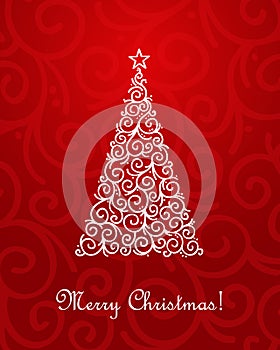 Chrristmas tree. Vector illustration.